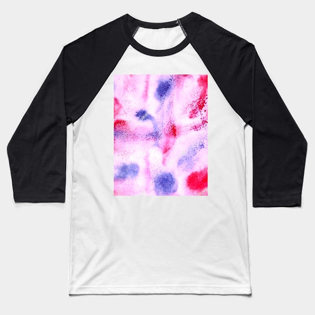 Pink blue watercolor abstract art design Baseball T-Shirt by Artistic_st